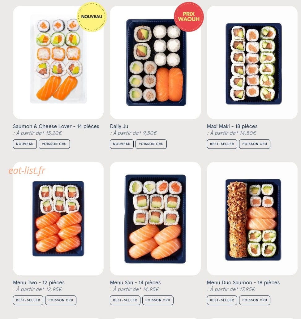 Carte et menu de Sushi Daily à Saint Malo — Les assortiments