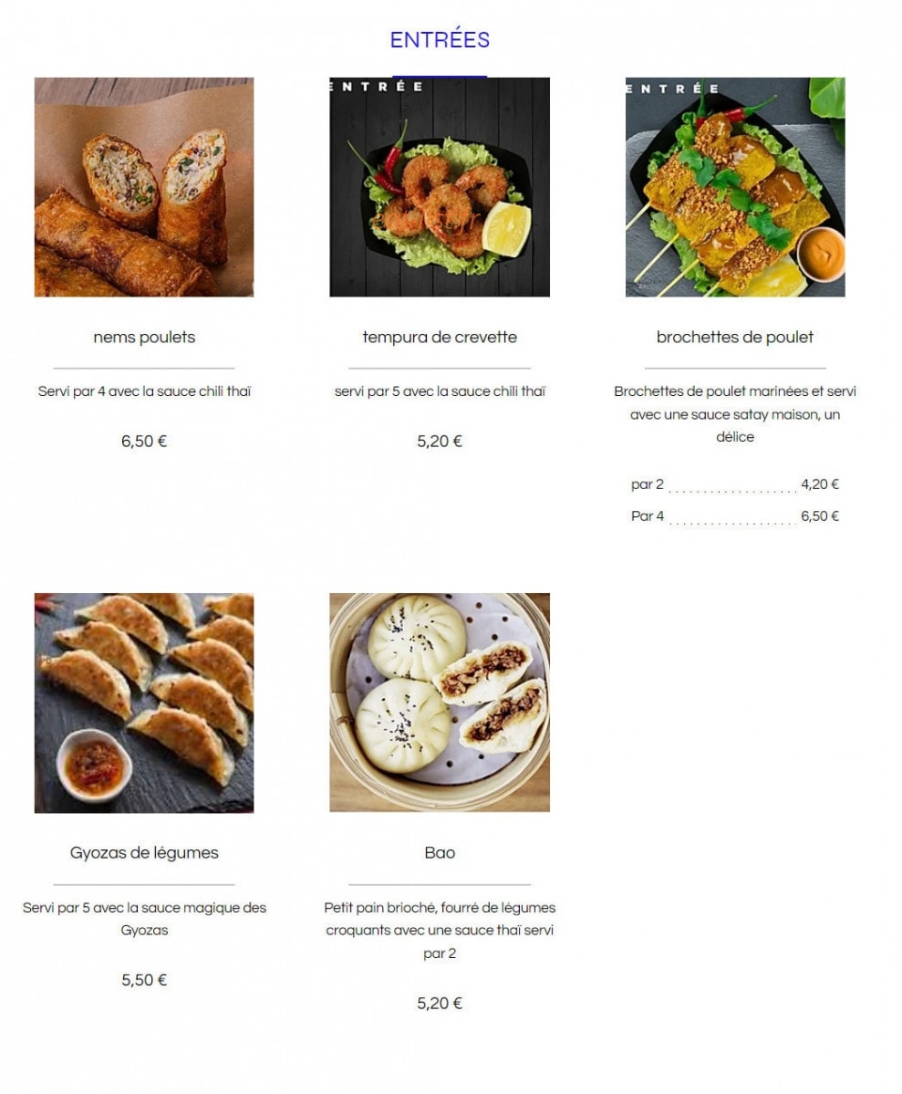 By Thaï — carte page 1