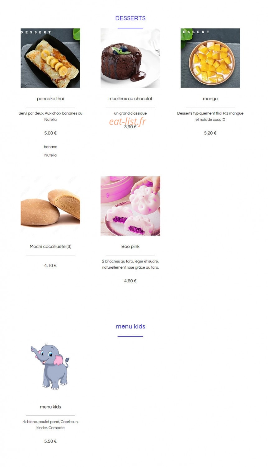 By Thaï — carte page 4