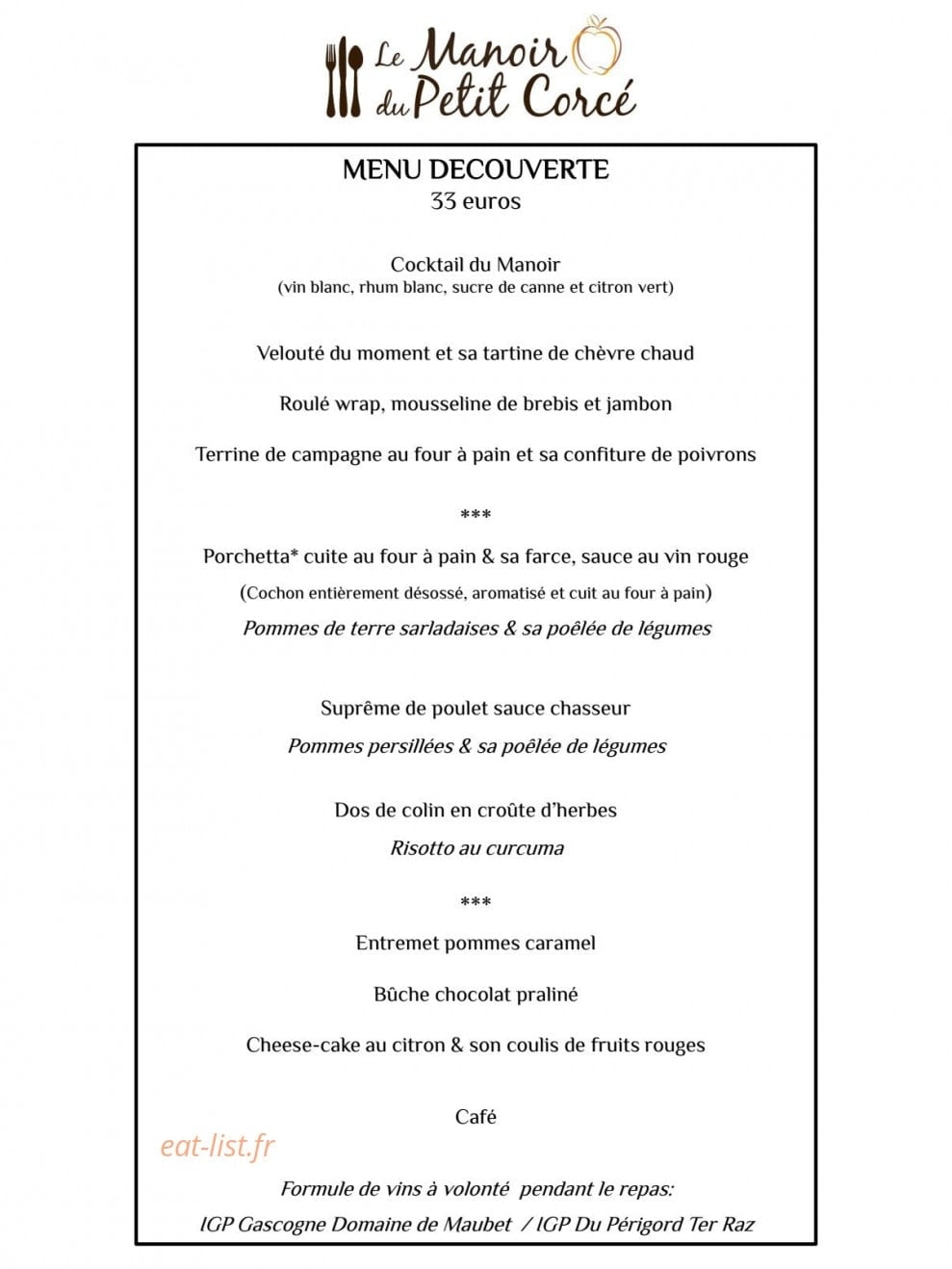Manoir du Petit Corcé — carte page 2