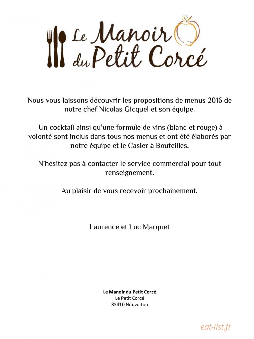 Manoir du Petit Corcé — carte page 1