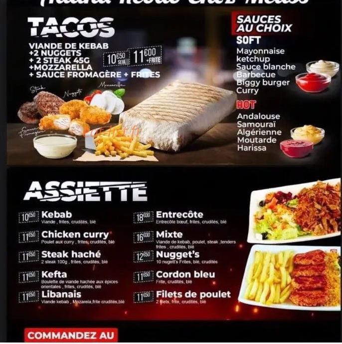 Adana kebab — carte page 1