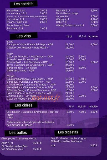 La Tour de Pizz' — carte page 6
