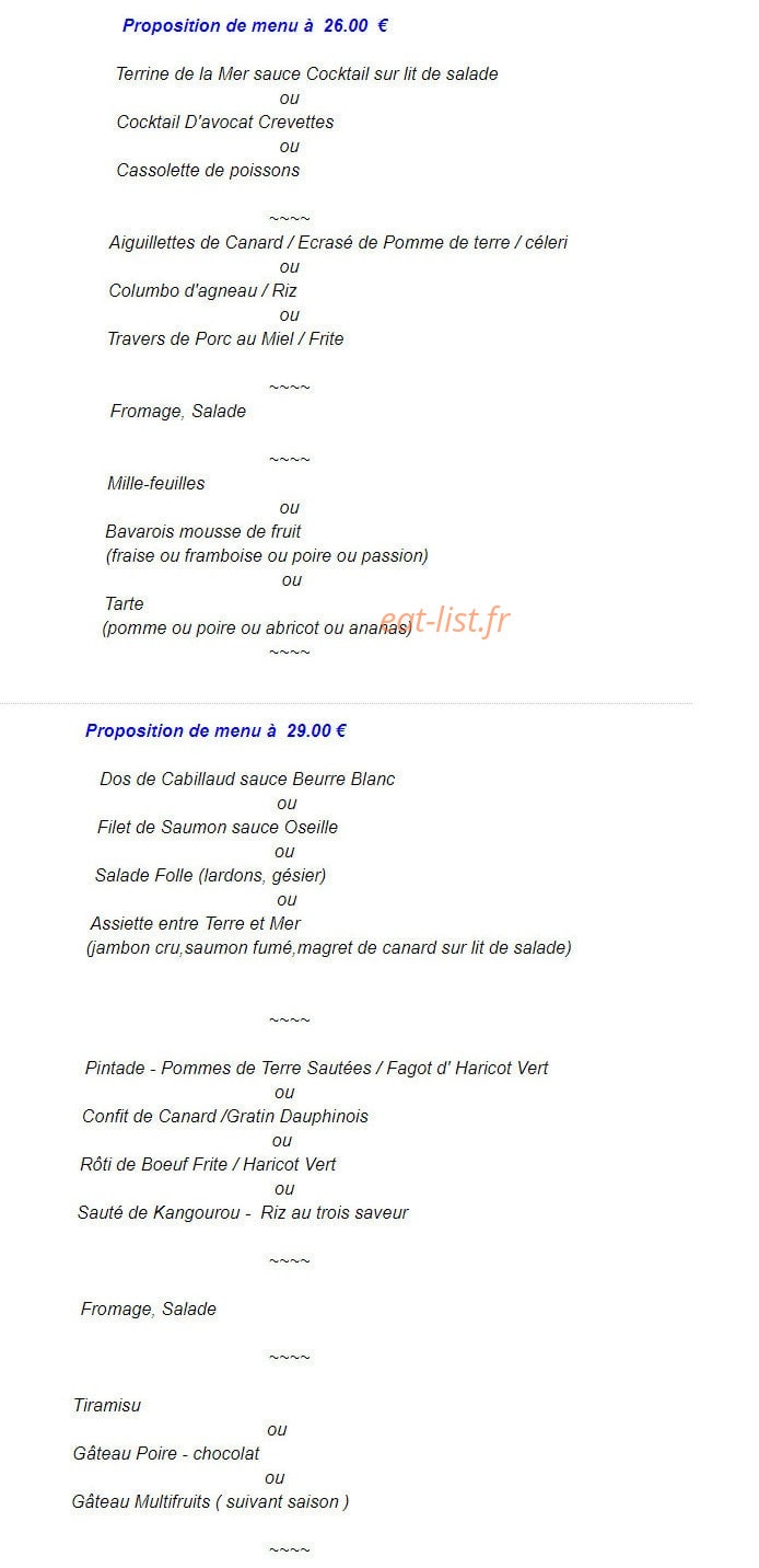 Le Relais Malouin — carte page 1