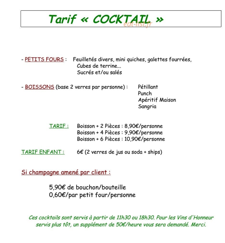 Auberge de la Porte — carte page 7