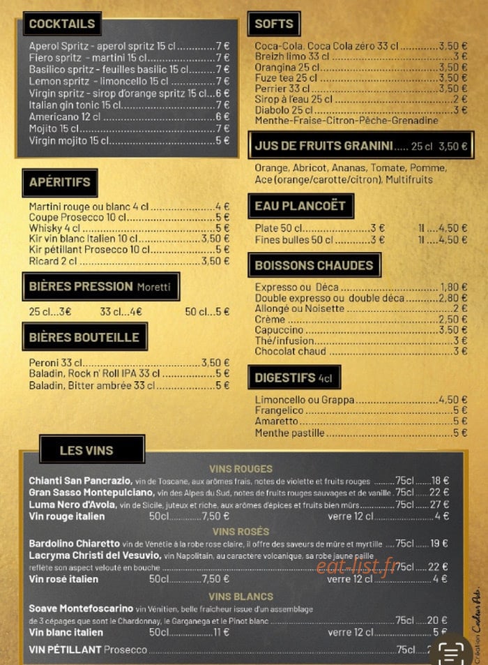 Pizzeria Noca — carte page 3