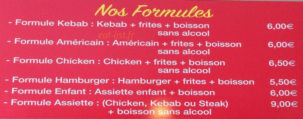 Anatolia Kebab — carte page 1