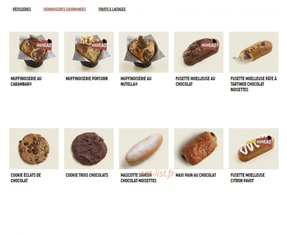 Brioche Dorée — carte page 5