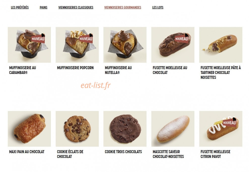 Brioche Dorée — carte page 10