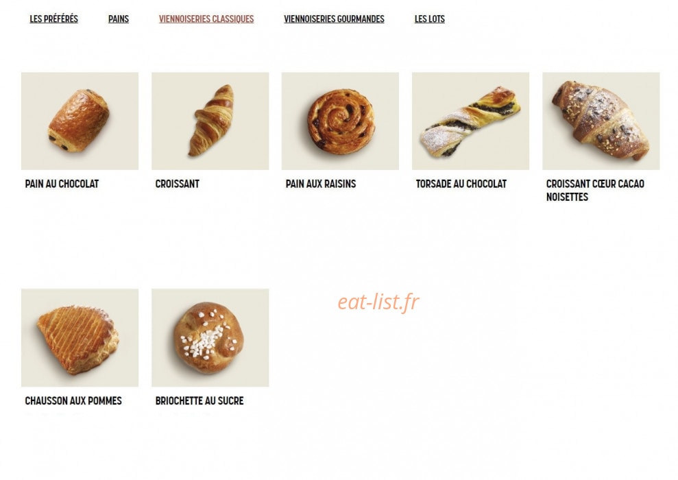 Brioche Dorée — carte page 9