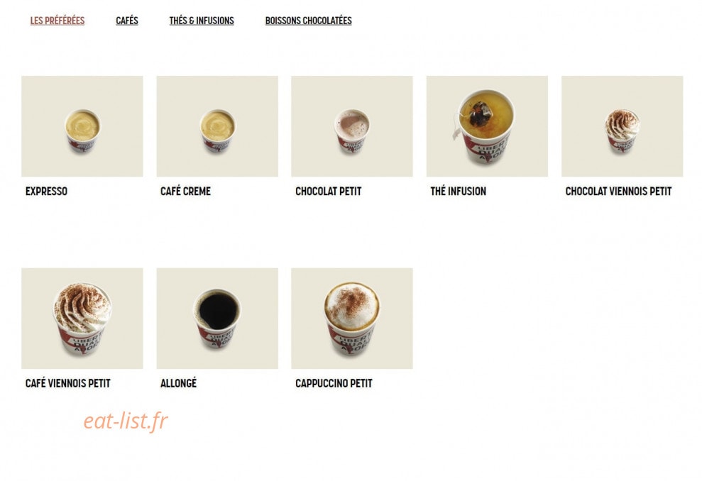 Brioche Dorée — carte page 17
