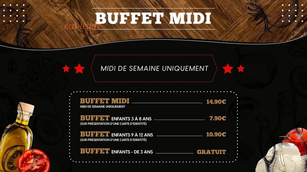 All Pizza & Pasta Buffet — carte page 1