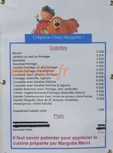 Chez Margotte — carte page 2