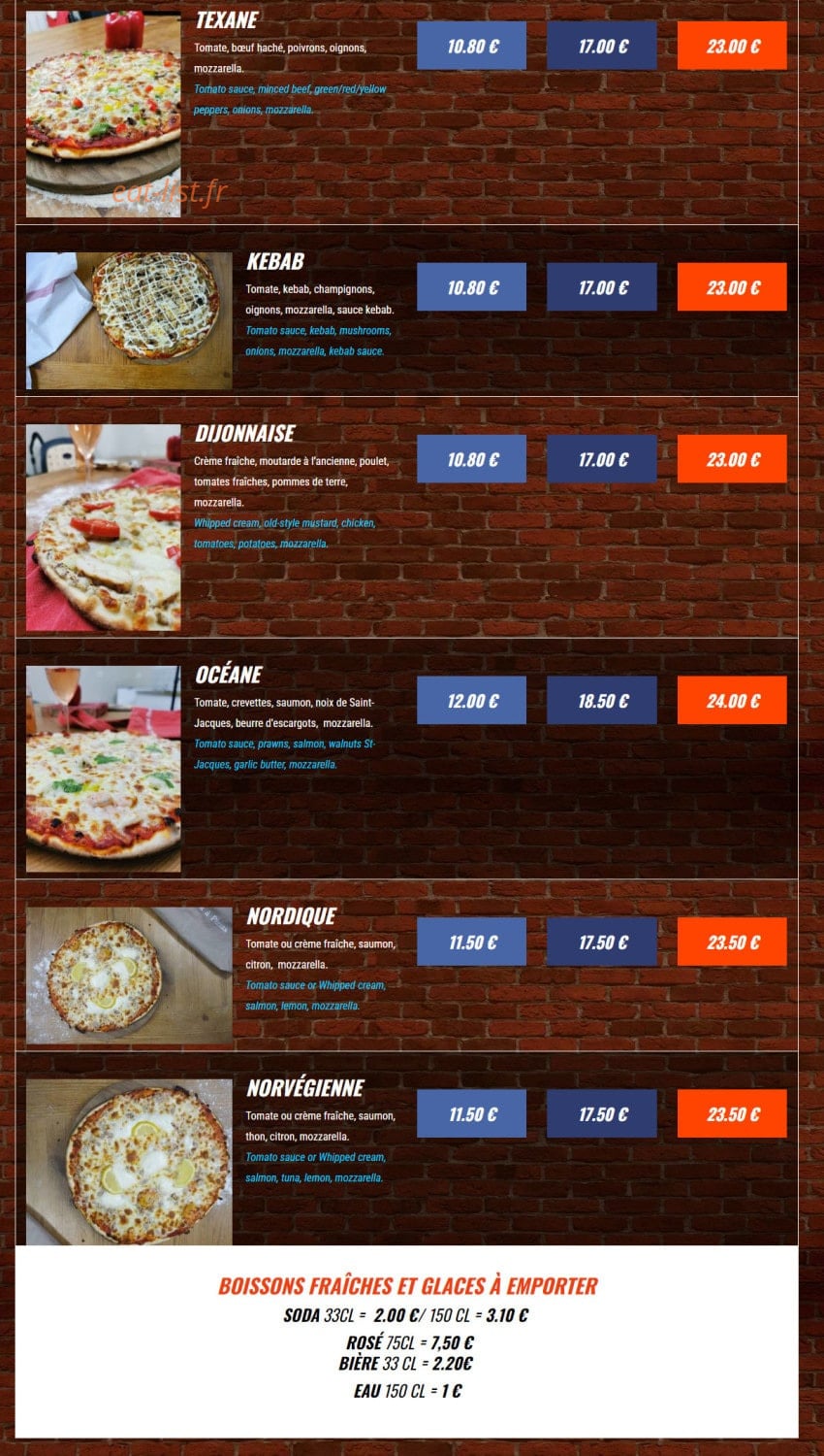 La Fabrik à Pizzas — carte page 5