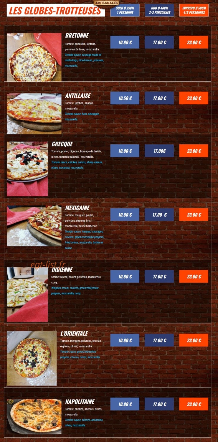 La Fabrik à Pizzas — carte page 4