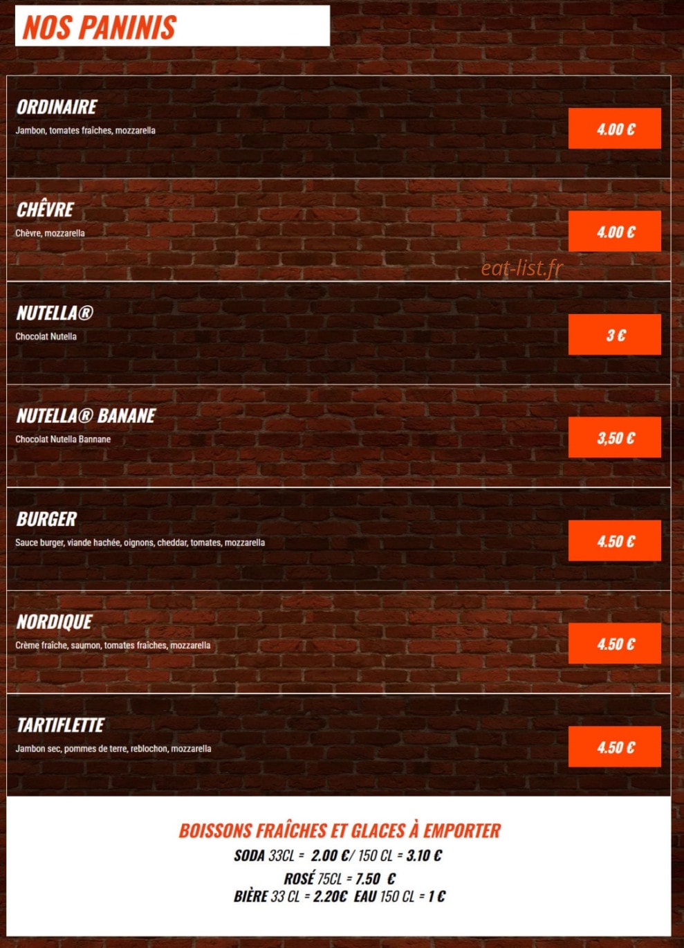 La Fabrik à Pizzas — carte page 7