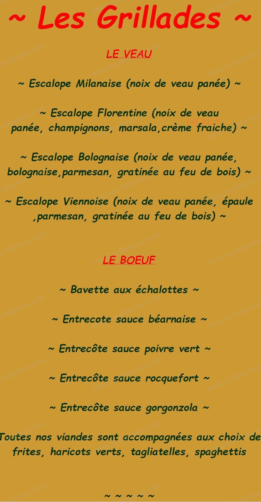 Pizzéria l'Escale — carte page 6