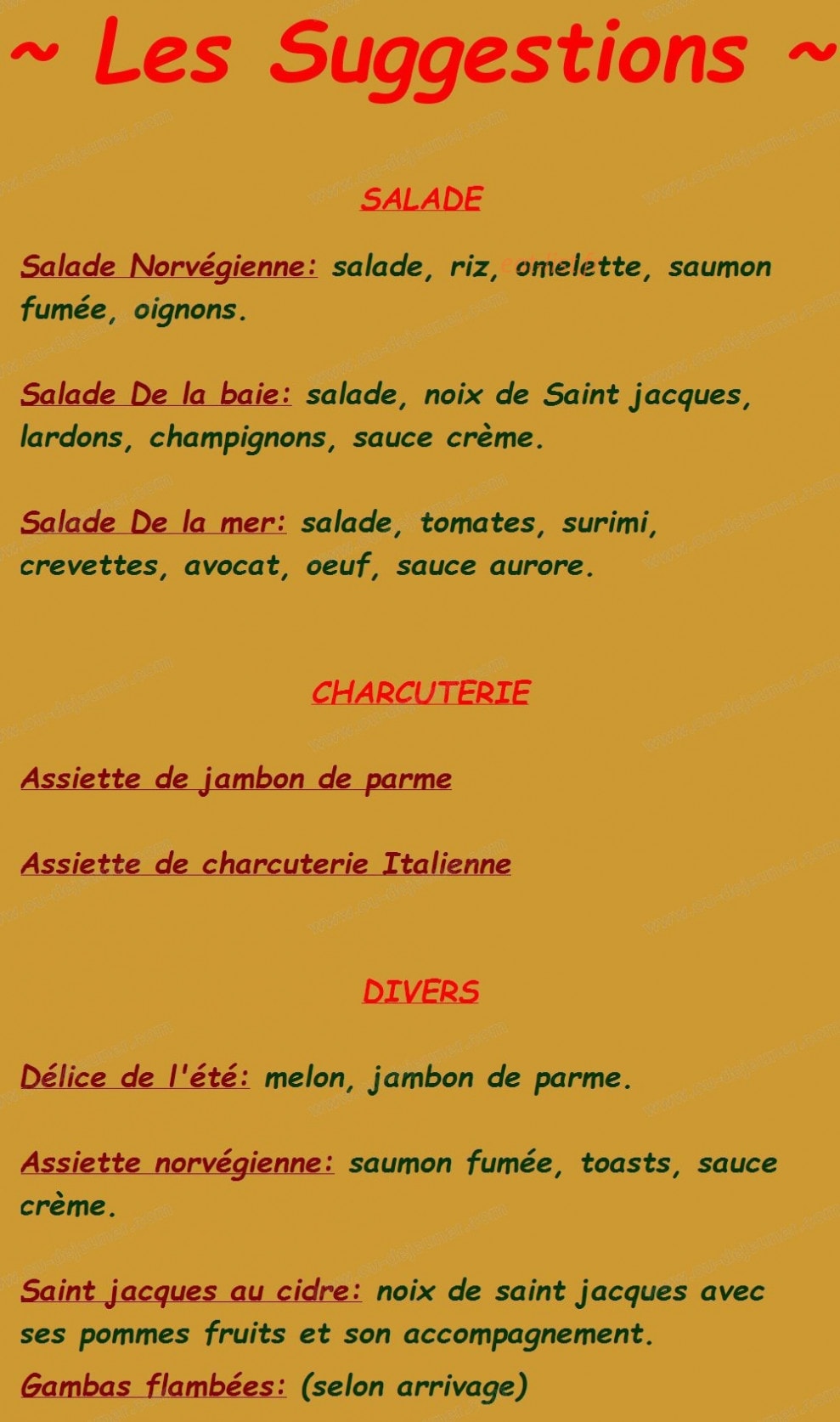 Pizzéria l'Escale — carte page 7