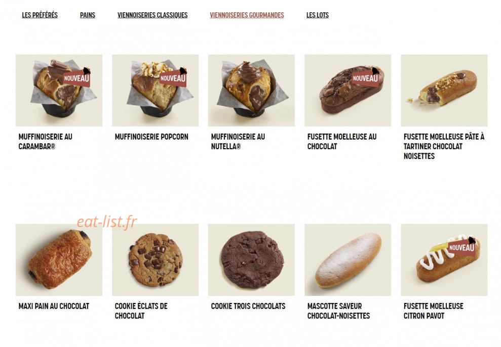 Brioche Dorée — carte page 10