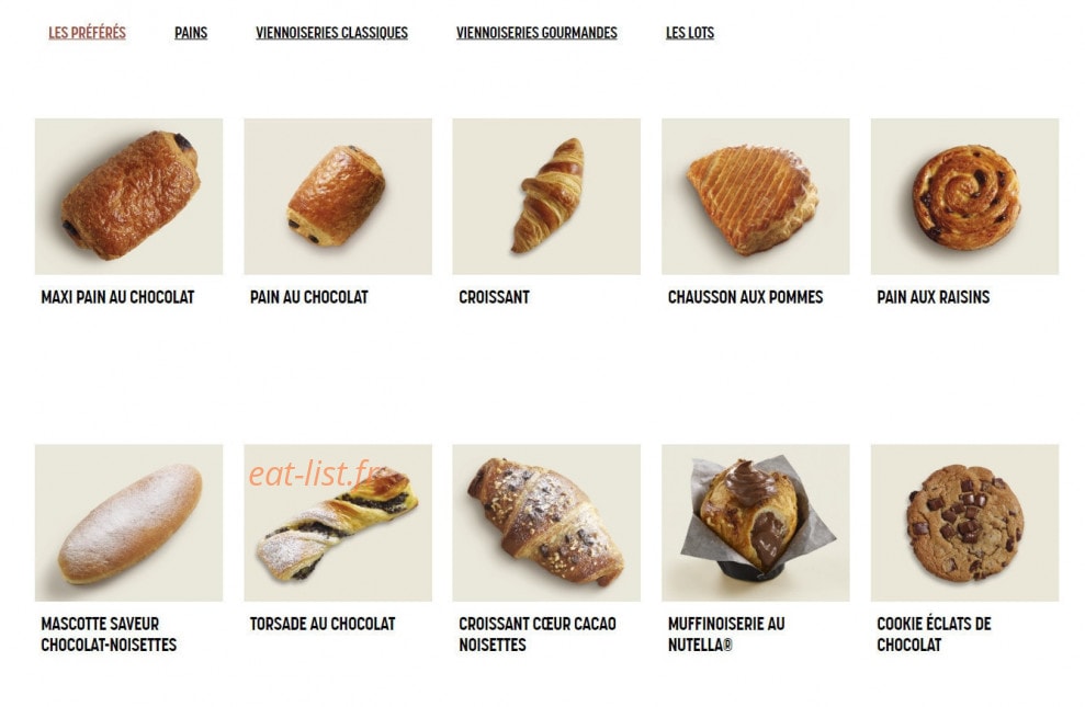 Brioche Dorée — carte page 7