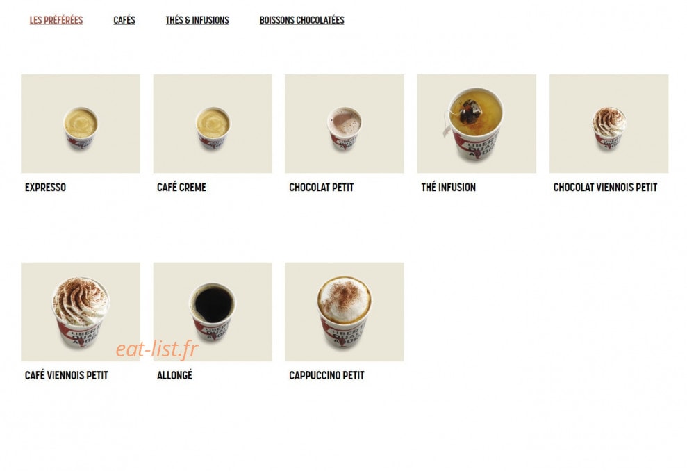 Brioche Dorée — carte page 17