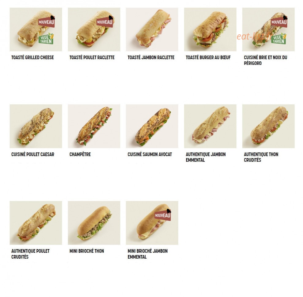 Brioche Dorée — carte page 1