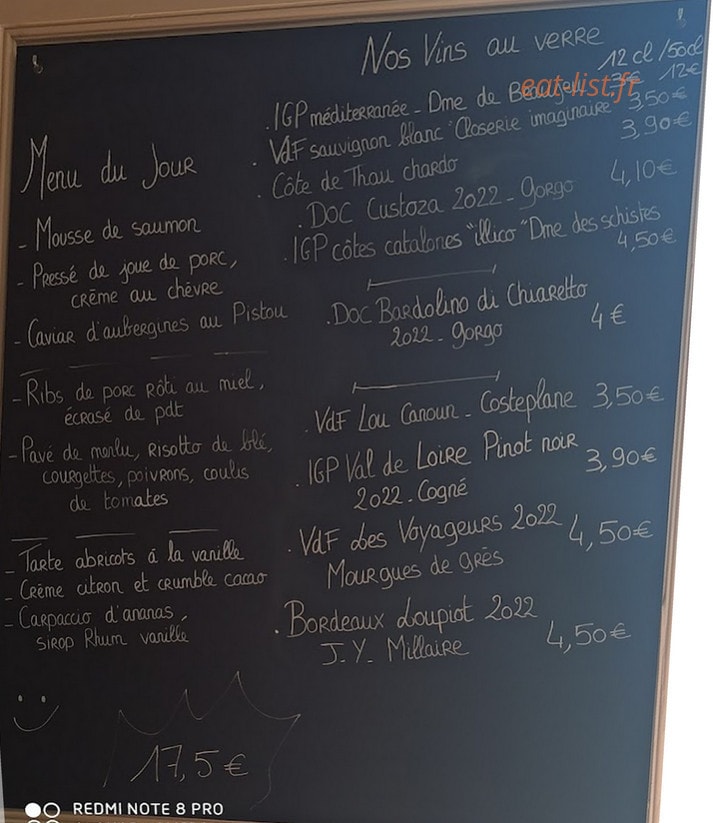 BU - Bistro Urbain — carte page 1