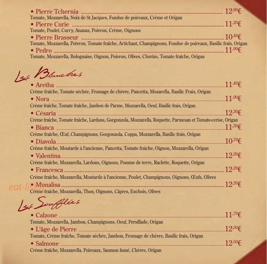 Chez Pierre — carte page 3