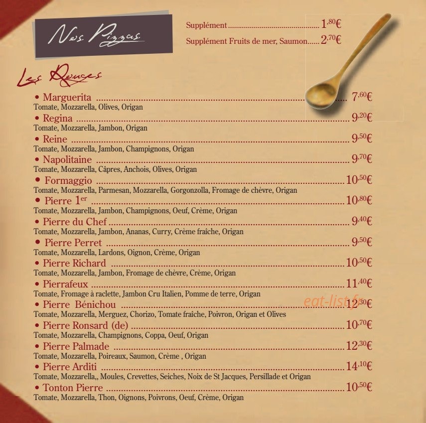 Chez Pierre — carte page 2