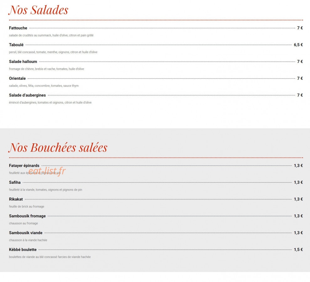 L'Atelier Gourmand — carte page 1
