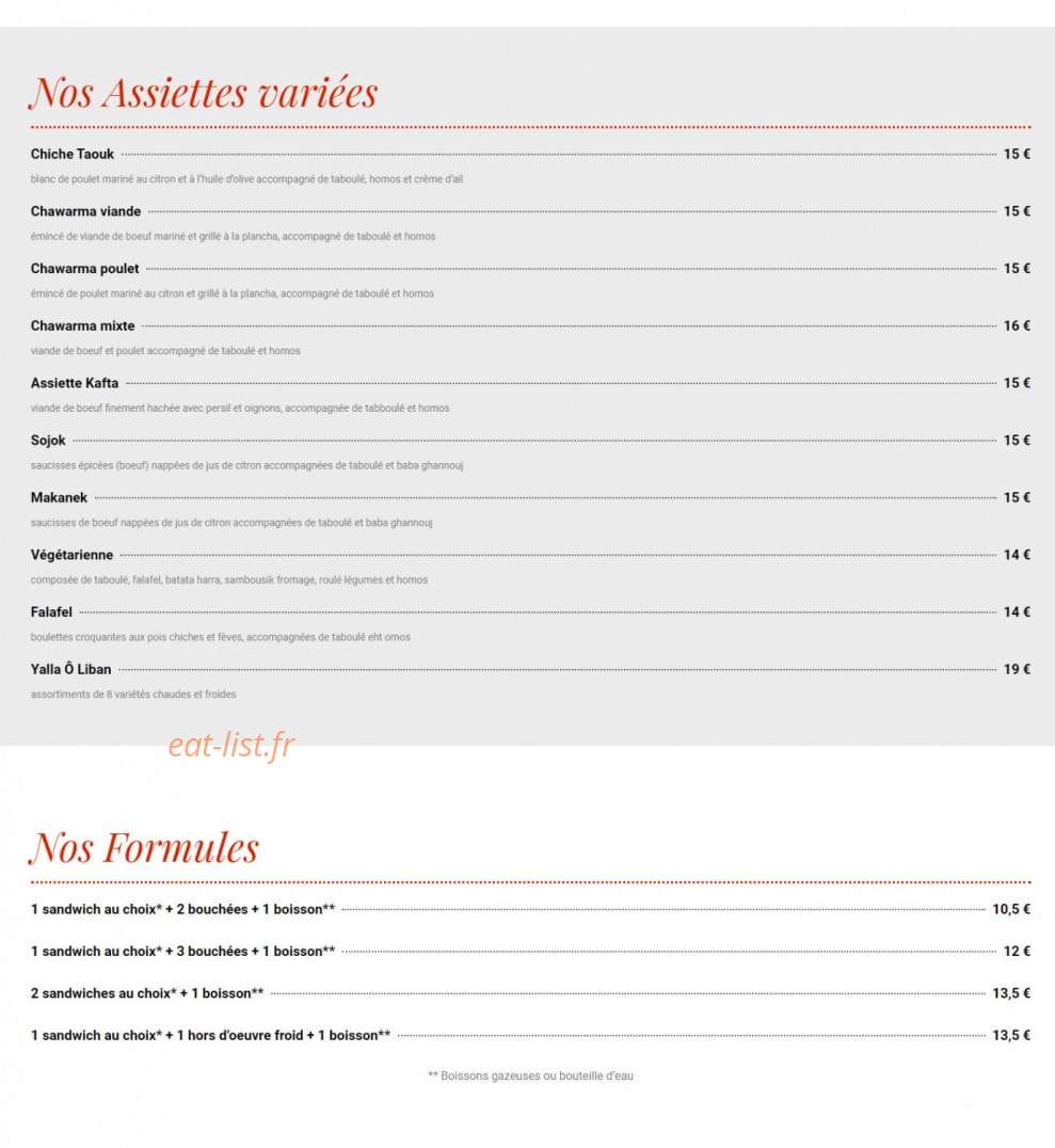L'Atelier Gourmand — carte page 4