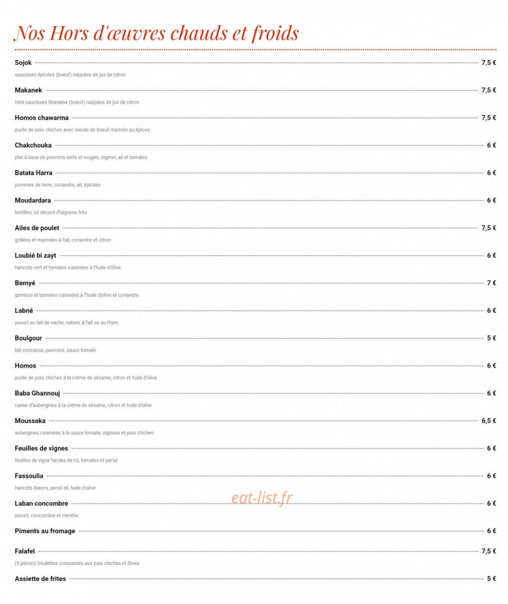 L'Atelier Gourmand — carte page 2