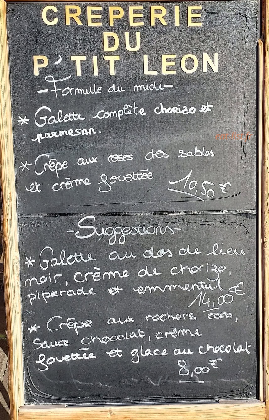 La Crêperie du P'tit Léon — carte page 1
