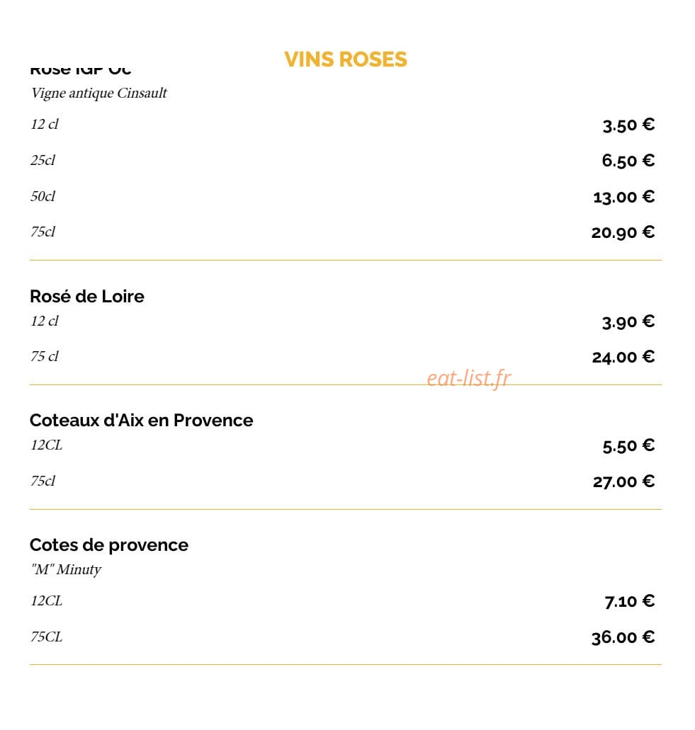 La Taverne Vitré — carte page 21