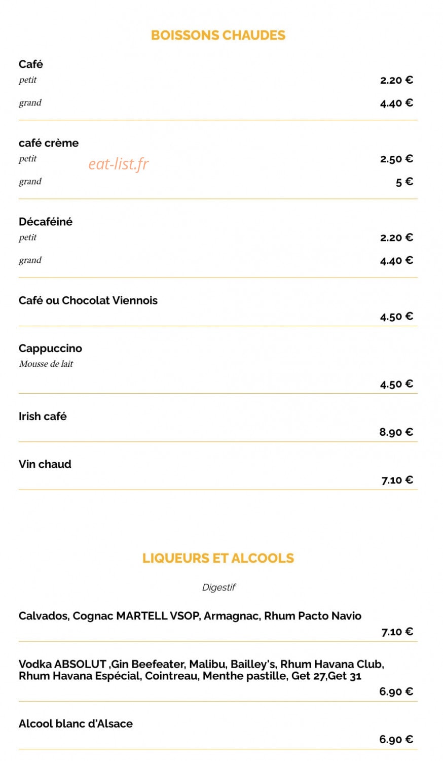 La Taverne Vitré — carte page 25