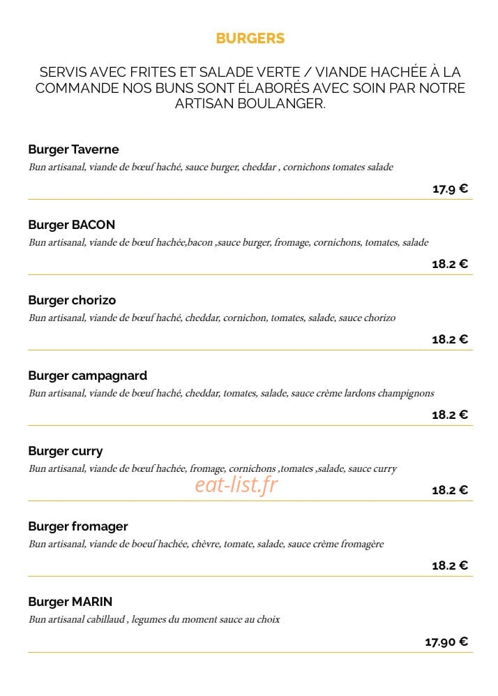 La Taverne Vitré — carte page 7