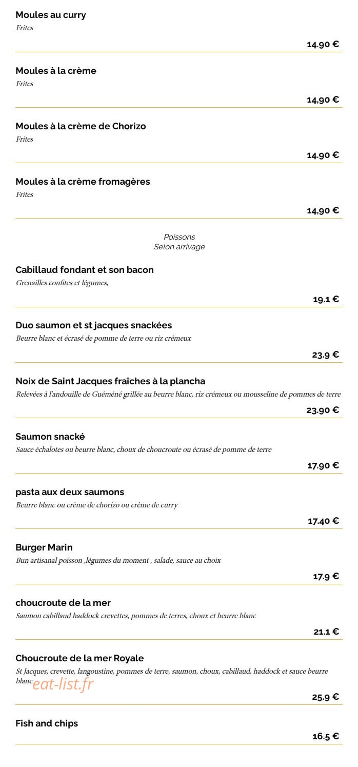 La Taverne Vitré — carte page 3