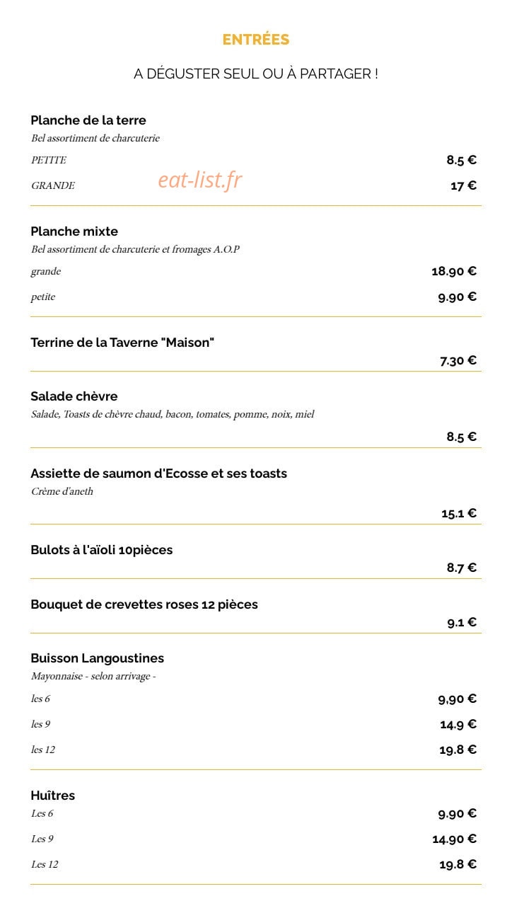 La Taverne Vitré — carte page 4