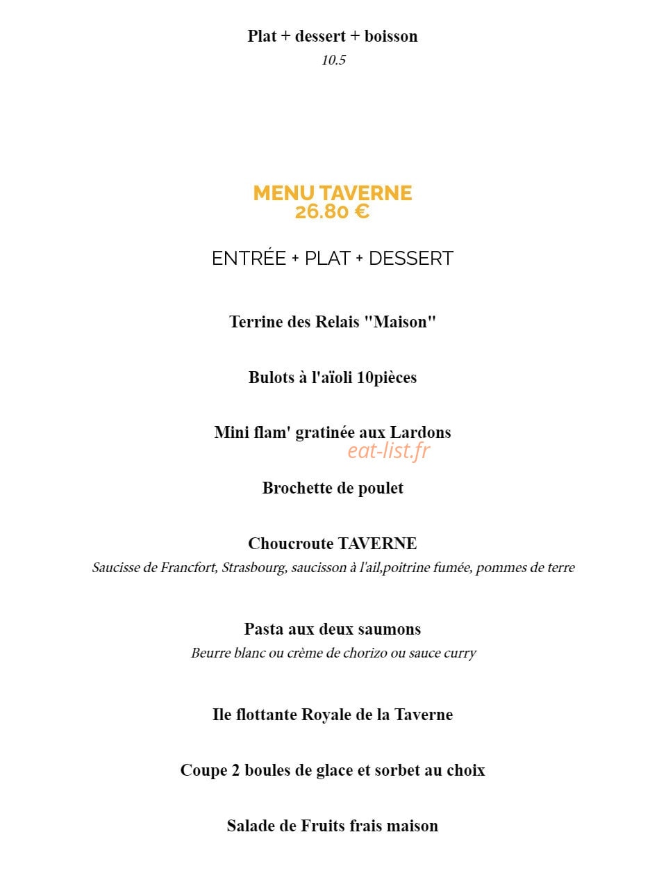 La Taverne Vitré — carte page 13