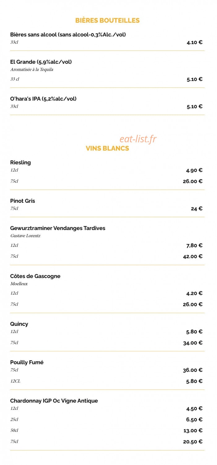 La Taverne Vitré — carte page 20