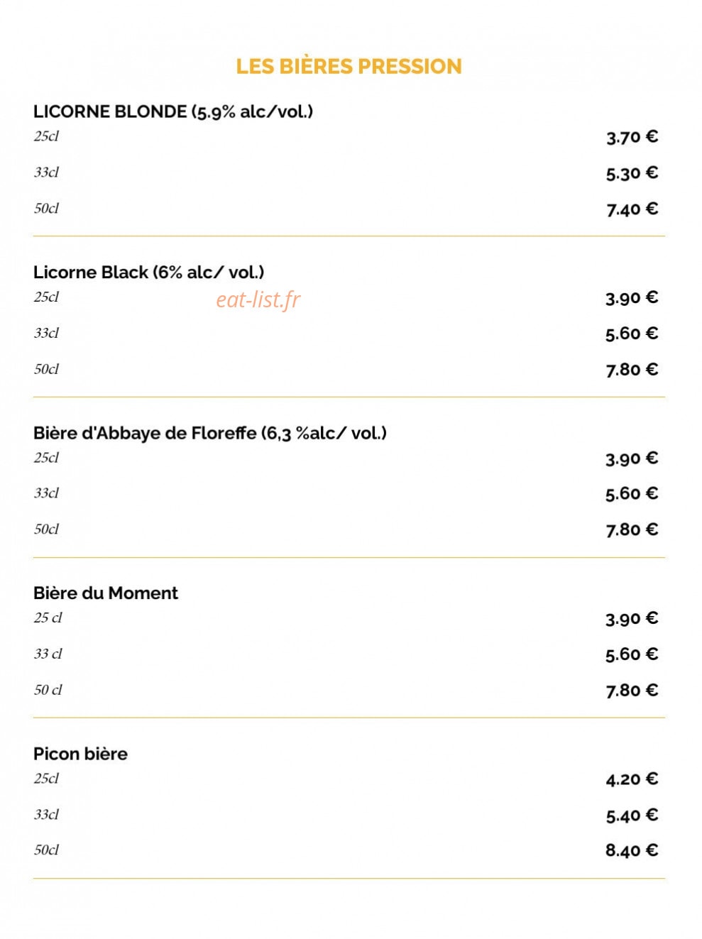 La Taverne Vitré — carte page 19