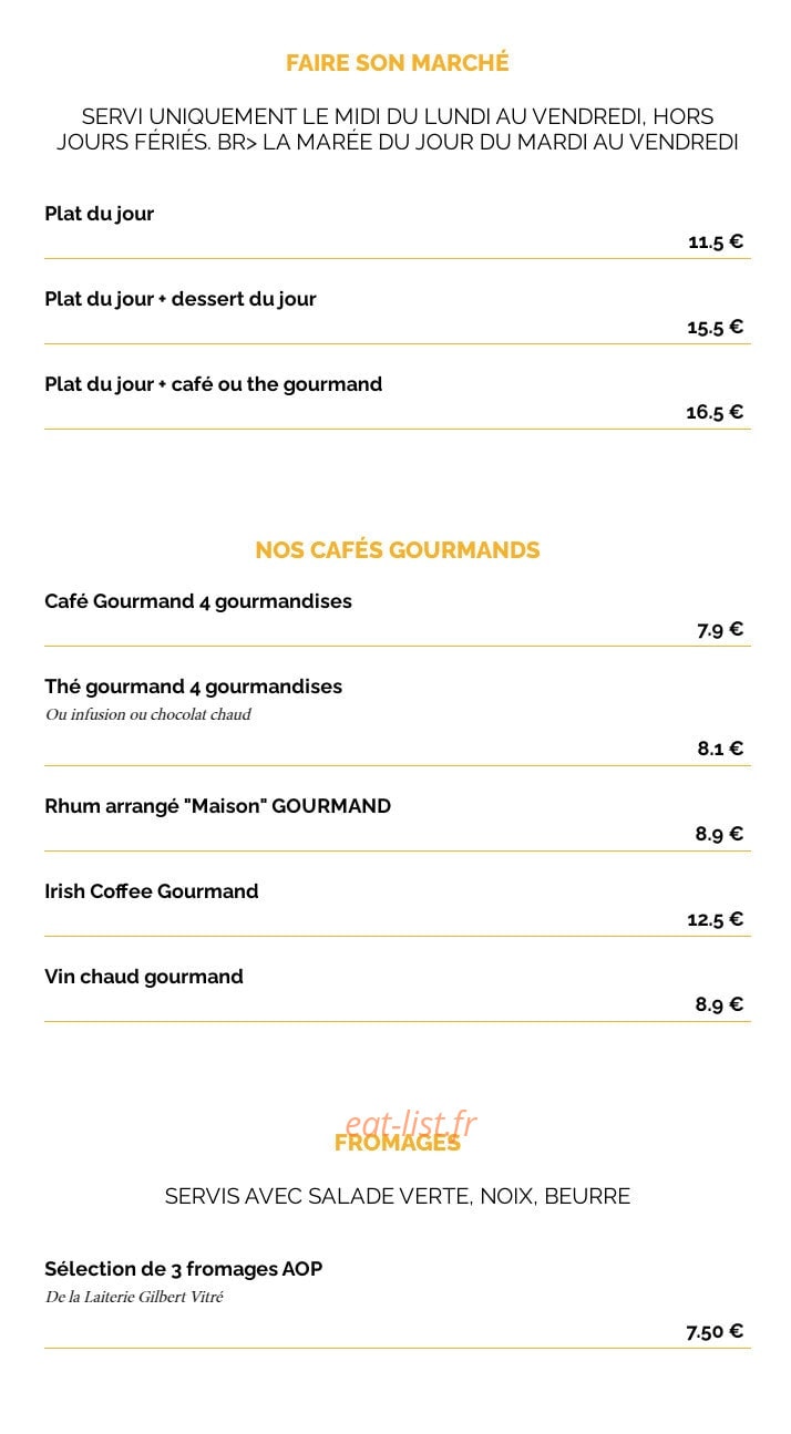 La Taverne Vitré — carte page 9