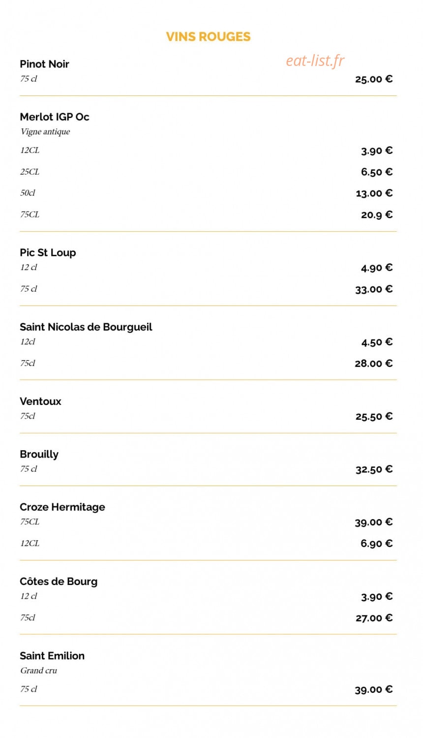 La Taverne Vitré — carte page 22