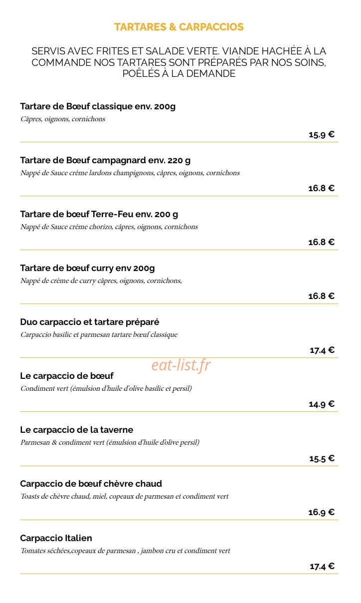 La Taverne Vitré — carte page 6