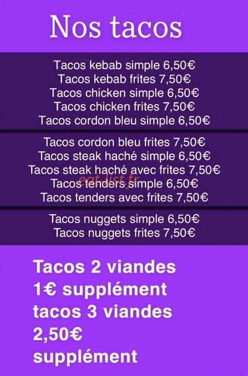Métropole Kebab — carte page 1