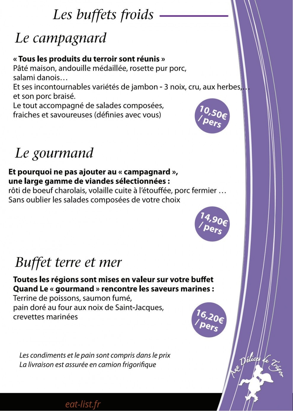 Aux Delices du Tregor — carte page 12