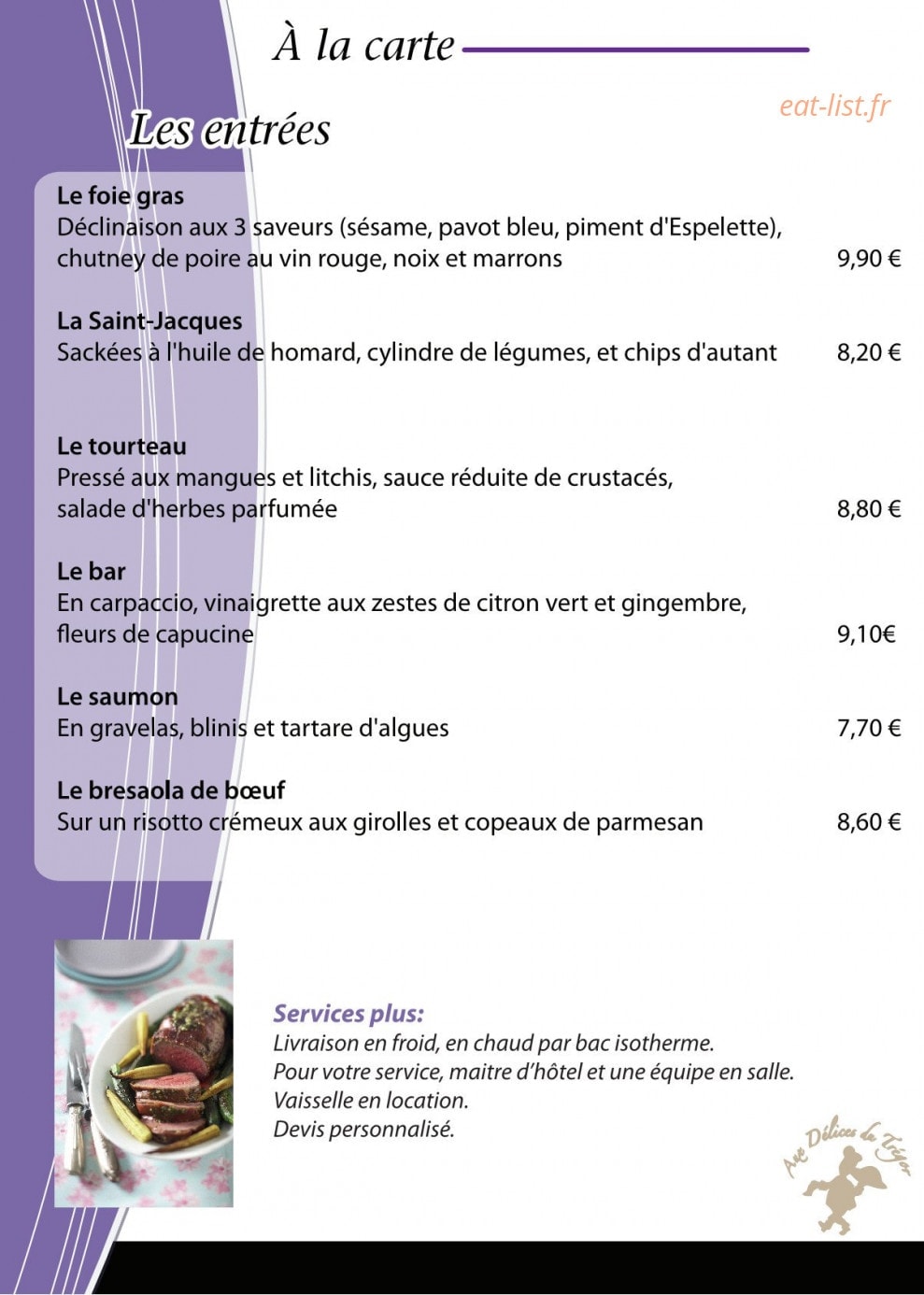 Aux Delices du Tregor — carte page 2