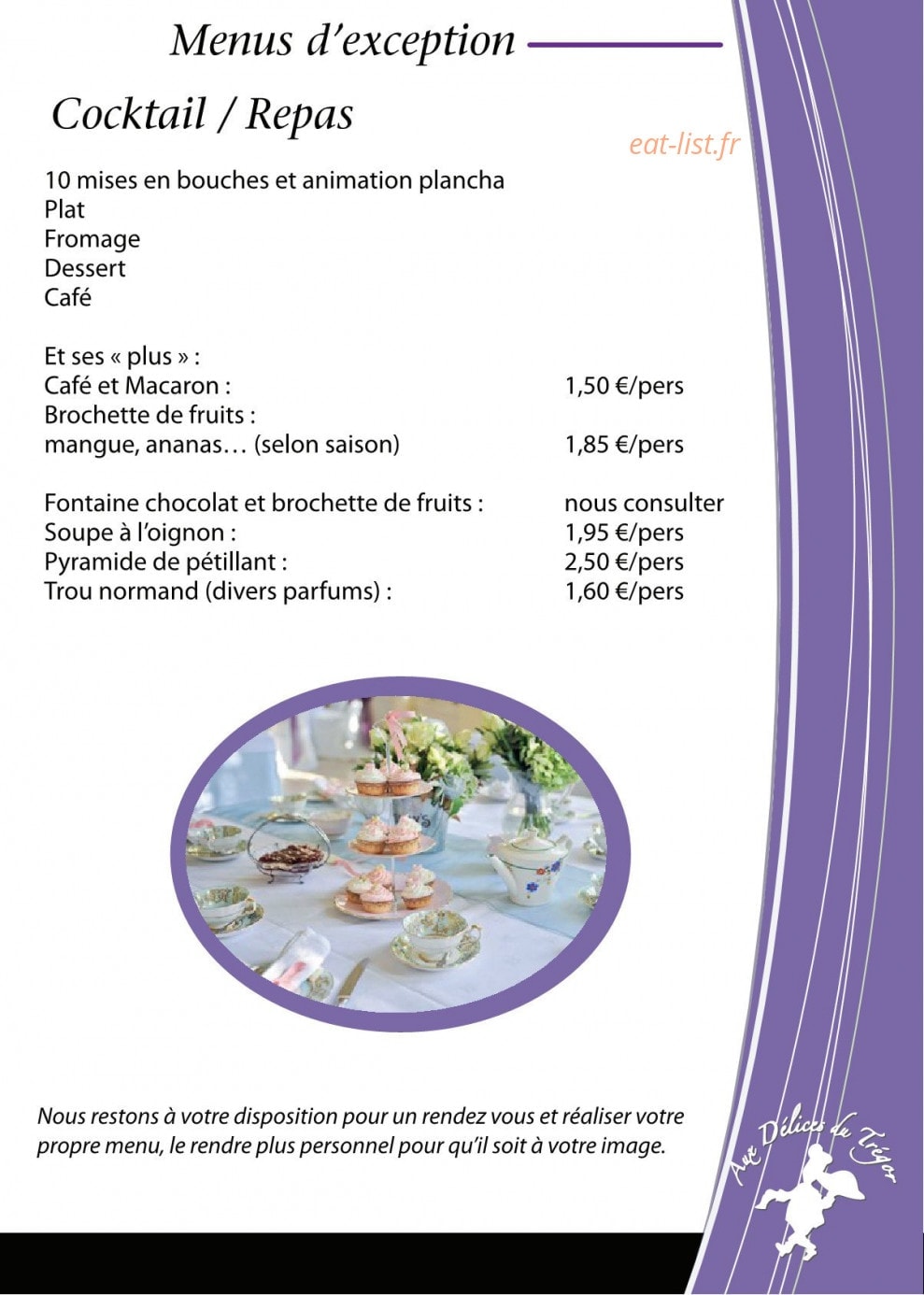 Aux Delices du Tregor — carte page 11