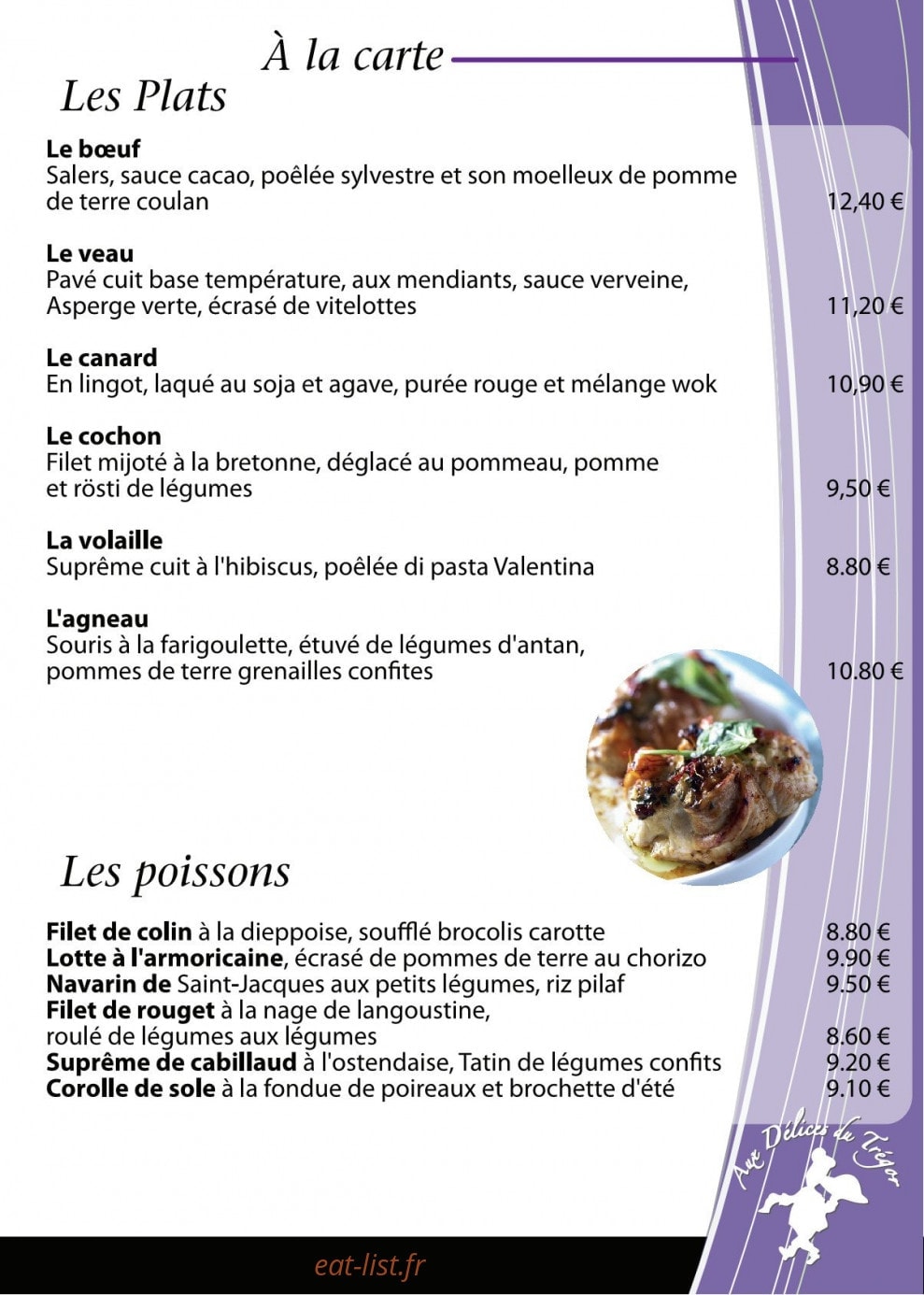 Aux Delices du Tregor — carte page 3