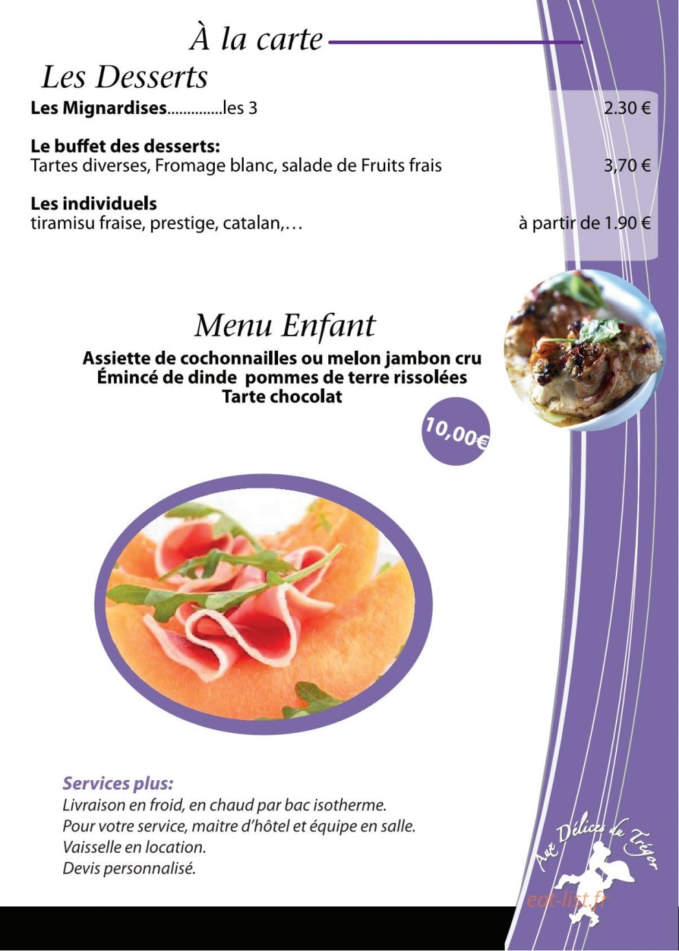 Aux Delices du Tregor — carte page 5